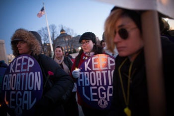 Pro-choice supporters at a candlelight vigil in front of the U.S. Supreme Court in Washington commemorating the 40th anniversary of the Roe v. Wade decision, Jan. 22, 2013. (Photo by Allison Shelley/Getty Images)