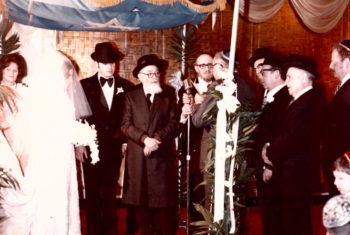 Moshe Zarchi, shown during his wedding in the United States, was the Israeli classmate whom Zvi Halevy had hoped to find. (Courtesy Malka Teichman) 