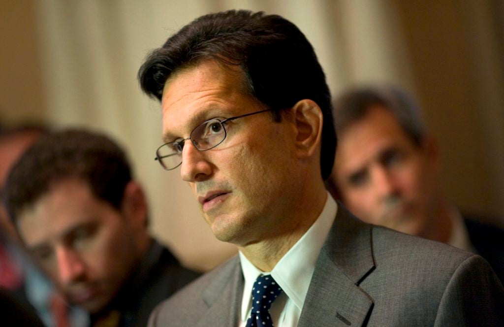 House Majority Leader Eric Cantor (R-Va.) at a news conference in the Capitol, Oct. 5, 2013. (Chris Maddaloni/Getty Images)