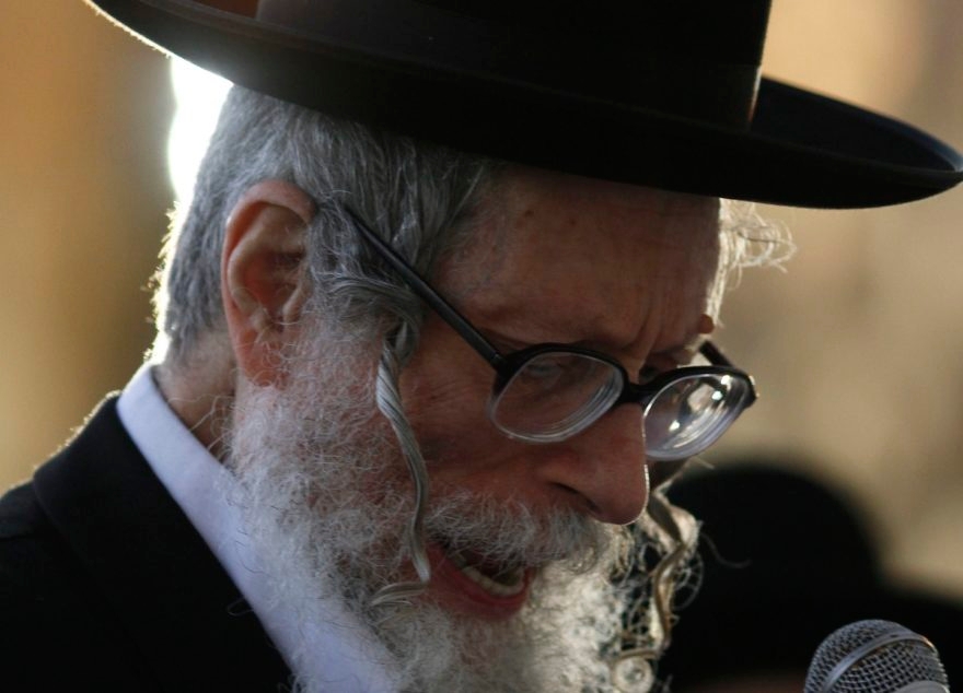 Rabbi Eliezer Berland, seen at a prayer service at the Western Wall on Jan. 25, 2012, fled to Morocco after being accused of sex abuse. (Uri Lenz/FLASH90) 