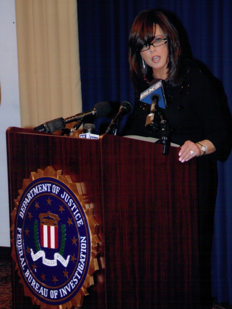 Devorah Halberstam receives the 2009 community leadership award from the FBI, which calls her a “vital asset in our fight against terrorism.” (Courtesy of Devorah Halberstam)