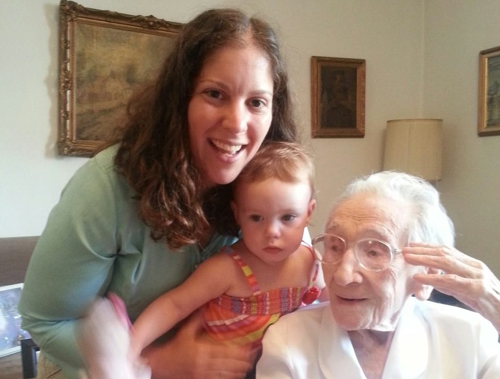 Gisela Dollinger with her great-great-great-grand nieces. (Courtesy Carole Vogel)