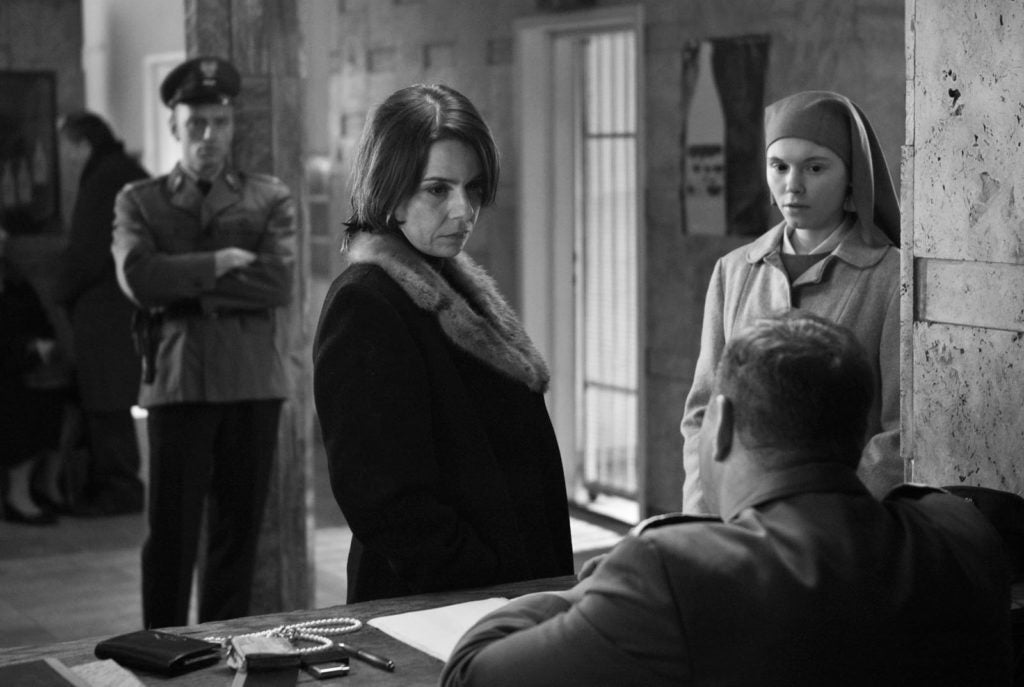 Agata Trzebuchowska as Ida Lebenstein, right, and Agata Kulesza as Wanda Gruz in the Polish fiIm "Ida." (Courtesy photo)