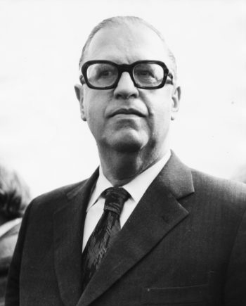 Israeli Foreign Minister Abba Eban at London Airport, September 20th 1972. (Photo by Keystone/Hulton Archive/Getty Images)