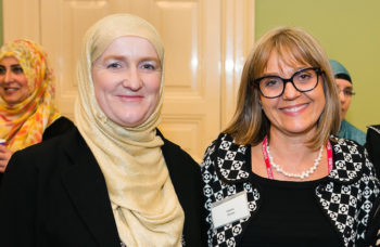 Julie Siddiqi, left, and Laura Marks at the Jewish Museum in Camden on June 9. (Yakir Zur)