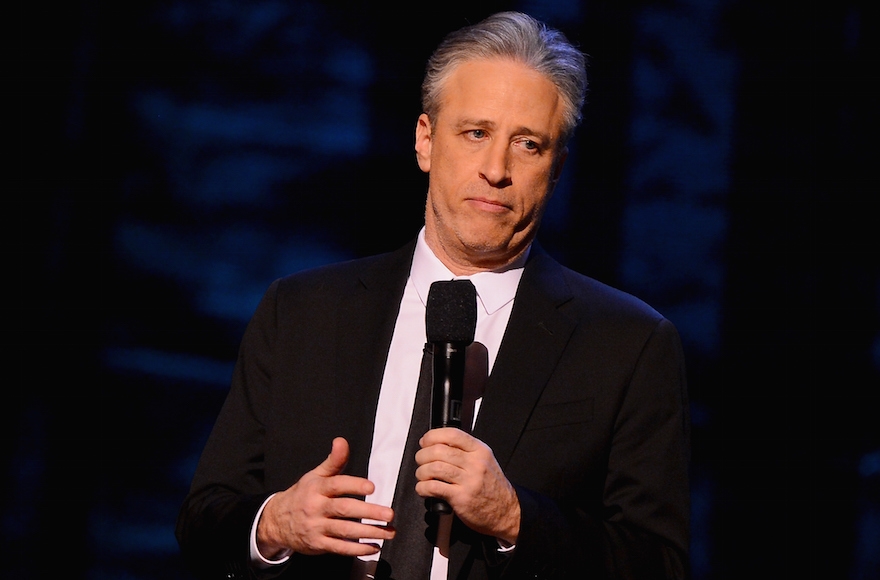 Jon Stewart on stage at Comedy Central's Night Of Too Many Stars at the Beacon Theatre in New York City on February 28, 2015.  (Stephen Lovekin/Getty Images for Comedy Central)