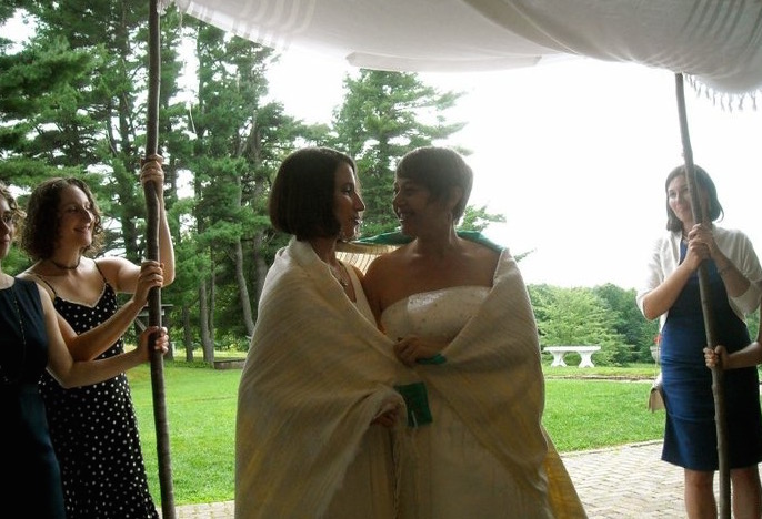 Idit Klein, right, and Jordan Namerow at their wedding.