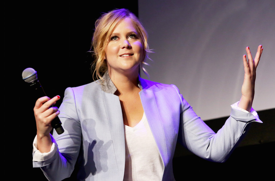 Amy Schumer speaking about her film "Trainwreck" at the 2015 Tribeca Film Festival on April 19, 2015, in New York. (Robin Marchant/Getty Images)