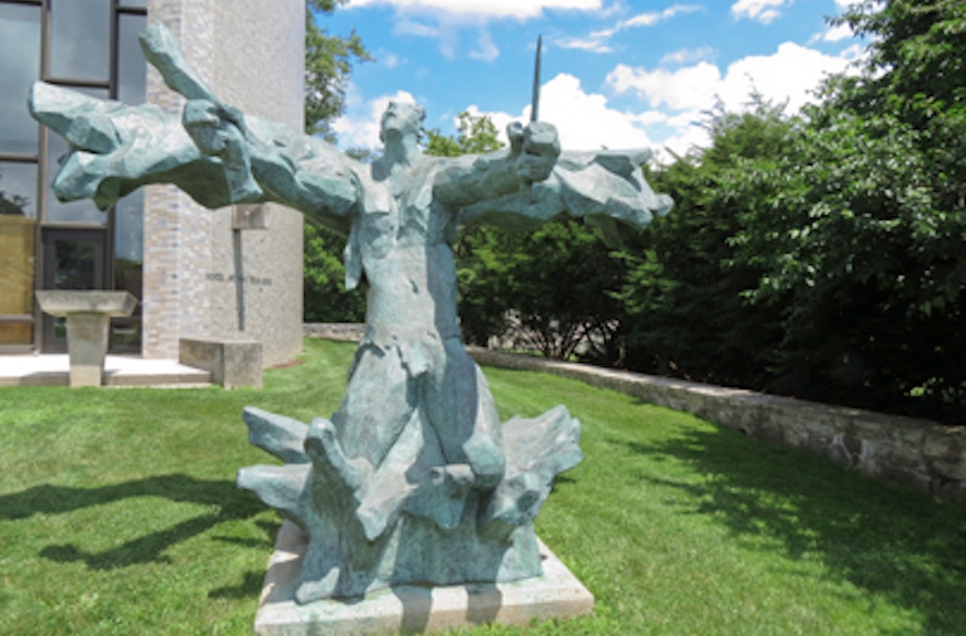 David Aronson's monumental sculpture Spirit of Israel stands on the grounds of Brandeis University. (Braithwaite & Katz)