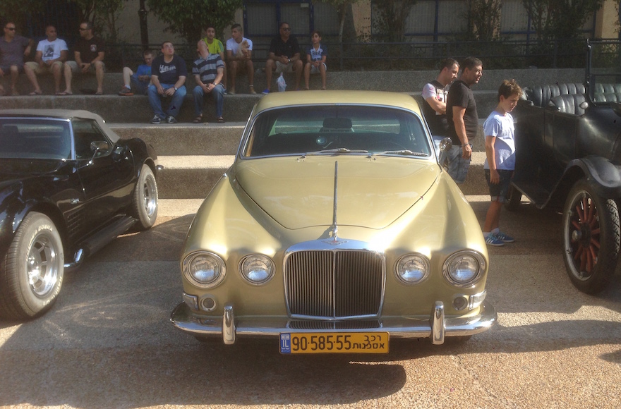 Coby Millo's Jaguar in Ness Ziona, Israel on July 17, 2015. (Gabe Friedman)