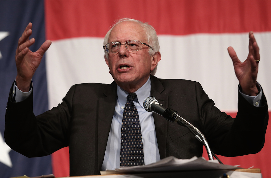 Sen. Bernie Sanders, I, Vt., speaking at the Iowa Democratic Wing Ding, August 14, 2015, in Clear Lake, Iowa. (Win McNamee/Getty Images) 