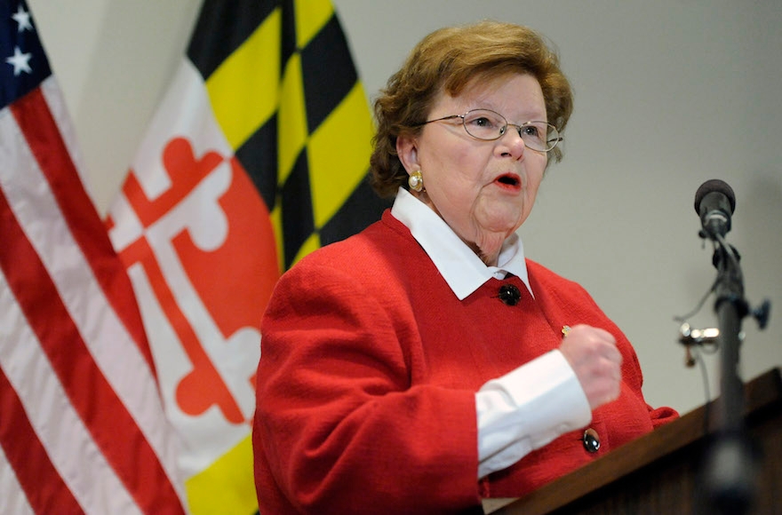 Barbara Mikulski (D-Md.) speaking at a press conference in Baltimore on March 2, 2015. (Steve Ruark/AP Images)