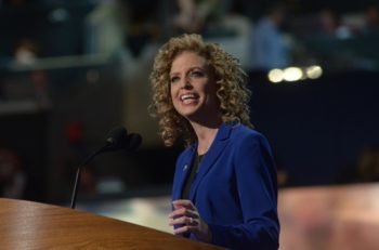 Rep. Debbie Wasserman-Schultz, chair of the Democratic National Committee, speaking to delegates of the party's convention in Charlotte, N.C.,on its final night, Sept. 6, 2012. (DNC via Flickr )