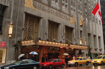 The exterior of the Waldorf-Astoria Hotel in New York is shown, March 14, 1999. (Stephen Chernin, AP Images)