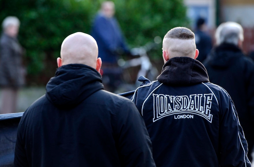 Neo-Nazis marching to commemorate the Allied bombing of the city of Magdeburg during World War II in Magdeburg, Germany, January 18, 2014. (Jens Schlueter/Getty Images)