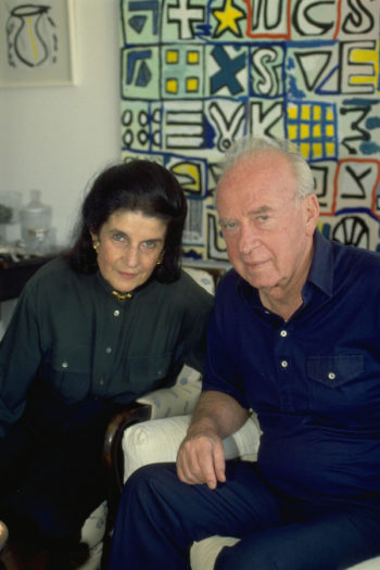 Leah and Prime Minister Yitzhak Rabin in 1992. (Israel Government Press Office)