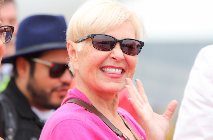 Roseanne Barr arriving on the Life Ball plane in Vienna, Austria, May 15, 2015. (Monika Fellner/Getty Images)