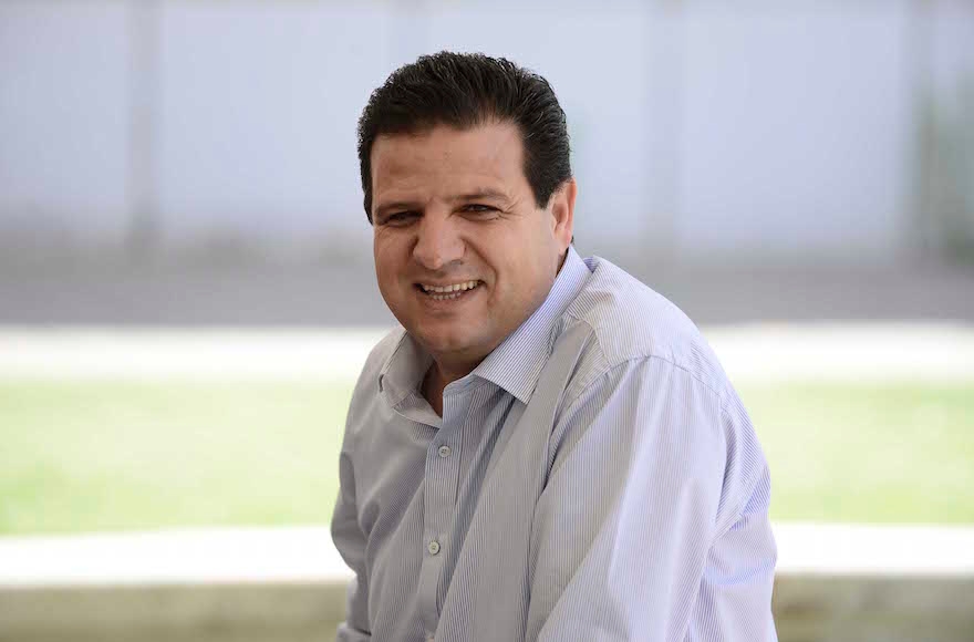 Leader of the Arab Joint List Ayman Odeh at a rally marking the Nakba anniversary at Tel Aviv University, May 20, 2015. (Tomer Neuberg/Flash90)