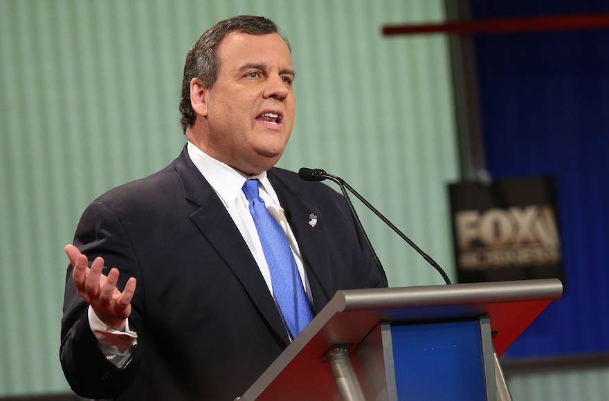 Chris Christie participating in the Fox Business Network Republican presidential debate in Charleston, South Carolina, Jan. 14, 2016. (Scott Olson/Getty Images)