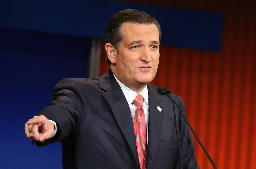 Republican presidential candidate Sen. Ted Cruz, R-Tx., participating in the Fox Business Network Republican presidential debate at the North Charleston Coliseum and Performing Arts Center in South Carolina, Jan. 14, 2016. (Scott Olson/Getty Images)