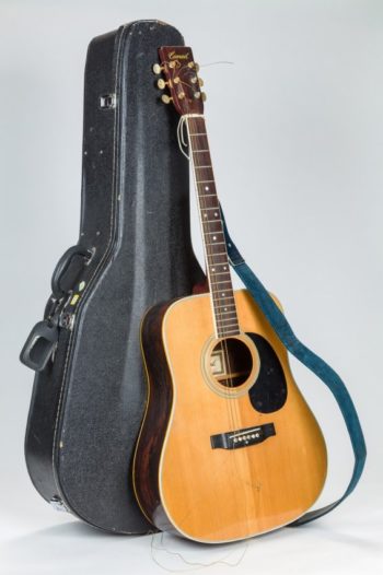 The guitar belonging to Rabbi Shlomo Carlebach will be auctioned in February 2016. (Courtesy J. Greenstein & Co., Inc.)