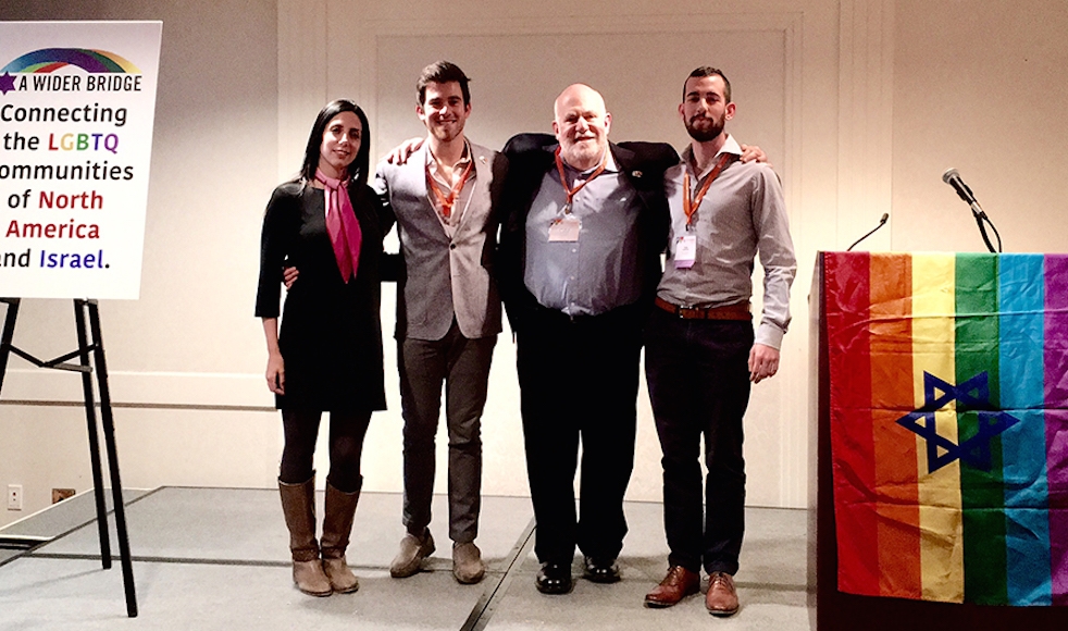 Arthur Slepian, second from right, and other Jewish activists at the Creating Change conference in Chicago. (A Wider Bridge)