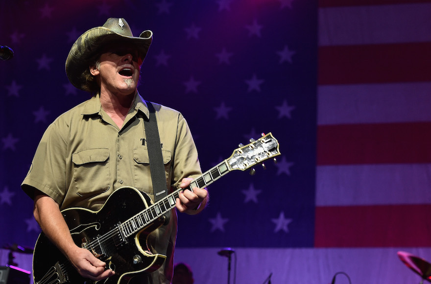 Ted Nugent performing at Charlie Daniels' 2015 Volunteer Jam at Bridgestone Arena in Nashville, Tennessee, Aug. 12, 2015. (John Shearer/Getty Images for Webster Public Relations)