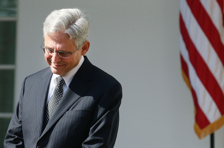 Judge Merrick Garland at the White House listening to President Barack Obama announce his nomination to the Supreme Court, March 16, 2016. (Mark Wilson/Getty Images)