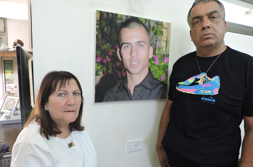 Herzl and Zehava Shaul have no definitive proof that their son died after he was captured by Hamas on July 20, 2014 in Gaza City. (Ben Sales)