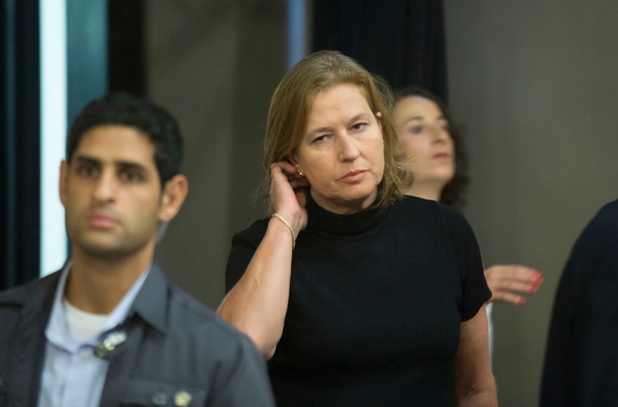 Tzipi Livni arriving for the weekly Cabinet meeting in Jerusalem, July 21, 2013. (Uriel Sinai/Getty Images)