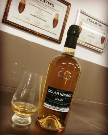 Aged for one year, the "Golani Whiskey" from Golan Heights Distillery wouldn't be considered whiskey under Scottish regulations. (Courtesy of the Golan Heights Distillery)