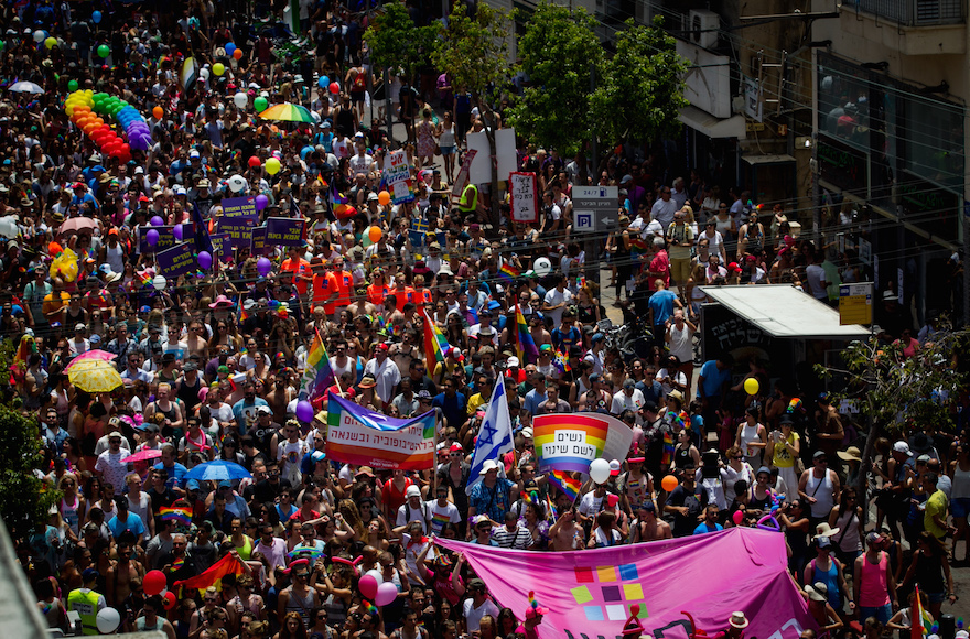 Some 200,000 people participating in the annual Gay Pride Parade in Tel Aviv, June 3, 2016. (Miriam Alster/Flash90)