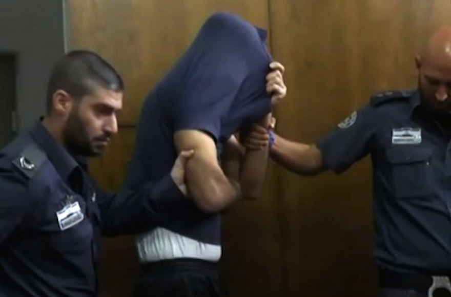 One of two Palestinians cleared of raping a disabled Israeli woman in Tel Aviv court, June 1, 2016 (Screenshot from Walla)