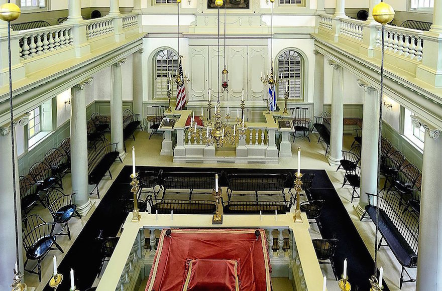 A view inside the Touro Synagogue in Newport, Rhode Island. (Wikimedia Commons)