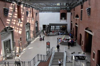 A view of the interior of the United States Holocaust Memorial Museum, located south of the National Mall in Washington, D.C. in 2010. (Wikimedia Commons)