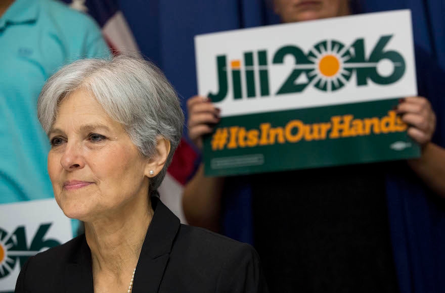 Jill Stein announcing that she will seek the Green Party's presidential nomination, at the National Press Club in Washington, D.C, June 23, 2015. (Drew Angerer/Getty Images)
