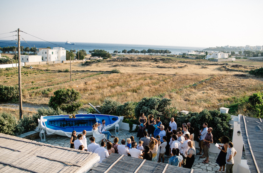 Israelis celebrating a wedding in Tinos, Greece, June 24, 2016. (We Are Red) 