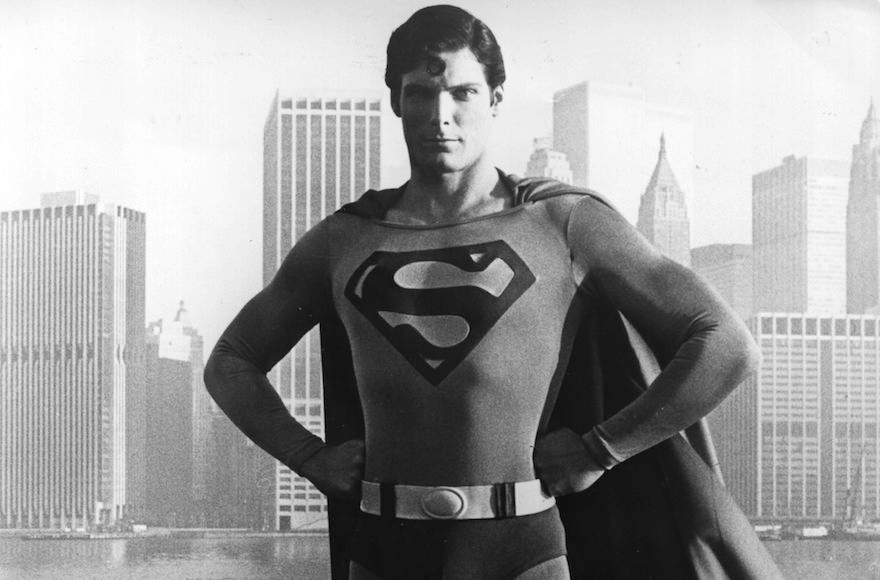 Christopher Reeve dressed as Superman. (Keystone/Getty Images)