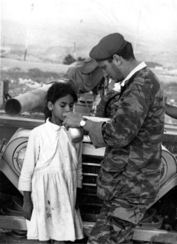 Shortly before Sgt. Eliezer Sheffer’s military truck reached Basima Shafiq’s home in Jerusalem in June 1967, the girl took another drink of water. (Courtesy of Aharon Zukerman)