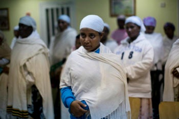 Israeli women who immigrated from Ethiopia attending an event marking the Sigd holiday of Ethiopian Jewry in Mevaseret Zion, Nov. 2012. (Yonatan Sindel / Flash90)
