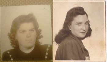 Ofir Efroni hopes to find Rozsi Friedman (left, in 1948), who saved his grandmother, Koti Grunbaum (right), from certain death at Auschwitz. (Courtesy Sara Efroni) ()