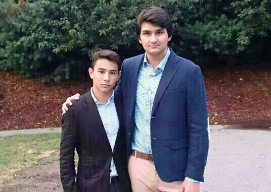 Mark Matsuki, left, and Leon Feldman at a Brandeis University program re-established a family connection begun in 1932 by their great-grandmothers. (Courtesy Dina Belinsky)