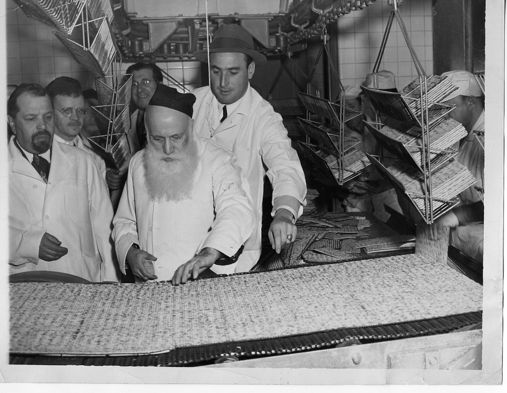 Baked matzah coming out of the oven at Streit's Matzo factory on Manhattan's Lower East Side, date unknown. (Courtesy Streit's Matzo)