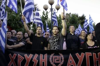 Supporters of the Greek ultra-nationalist party Golden Dawn attend a rally on May 23, 2014 in Athens before European Parliament elections. (Milos Bicanski /Getty Images)