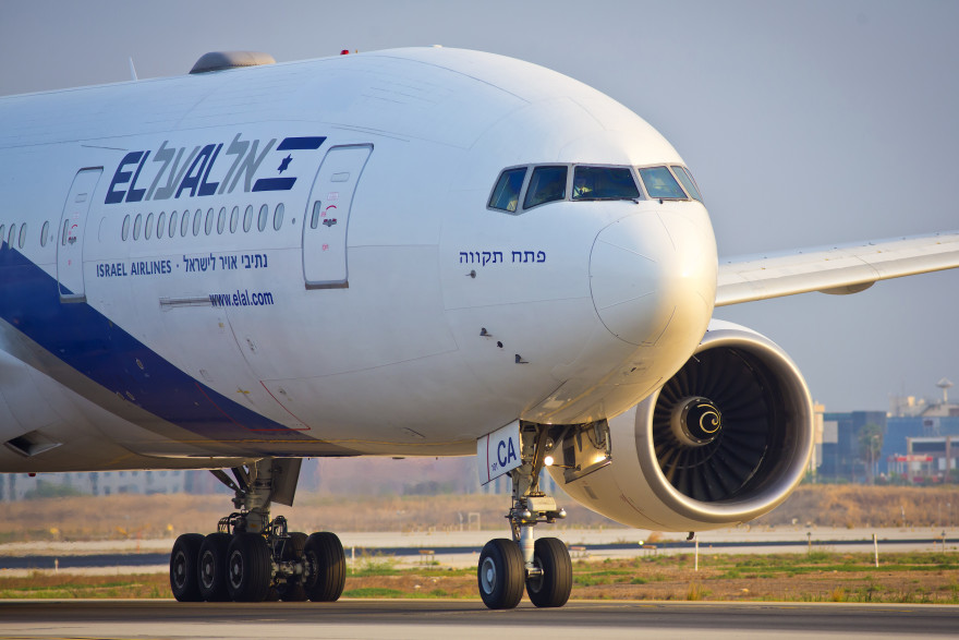 An El Al flight seen at the airstrip at the Ben Gurion International Airport, Aug. 5, 2013. (Moshe Shai/FLASH90) 