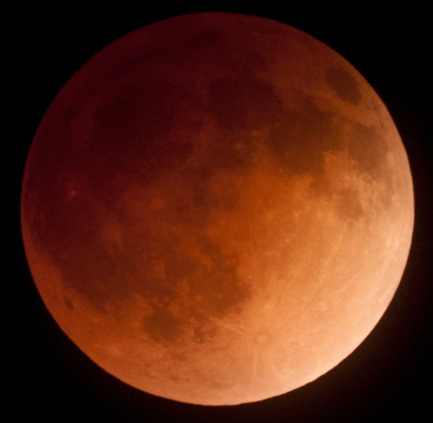 The lunar eclipse over Los Angeles on the first night of Passover, April 2014. (Anthony Cook, courtesy of Griffith Observatory)