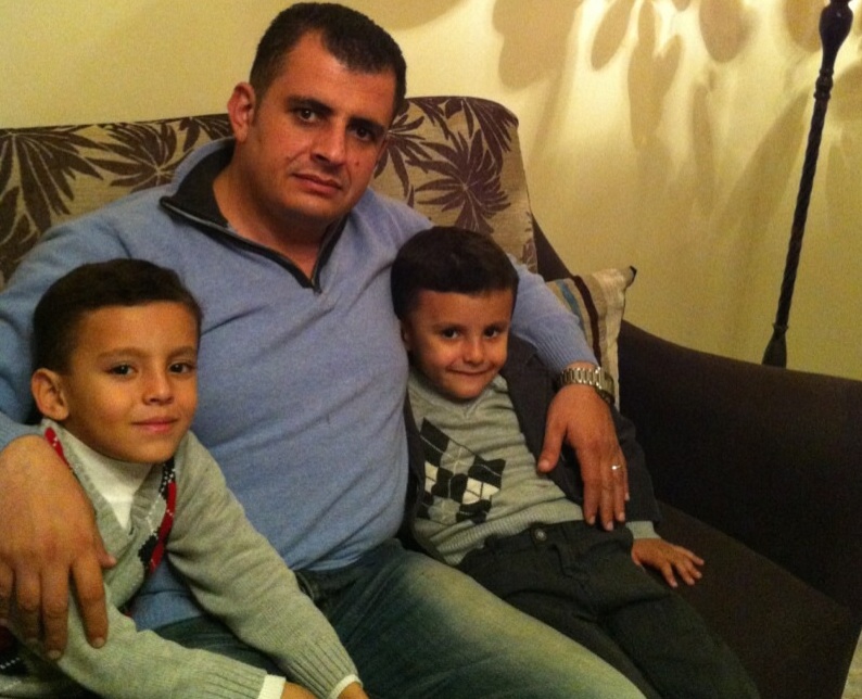 Ibrahim Barzak with his sons before leaving Gaza. (Courtesy Ibrahim Barzak)