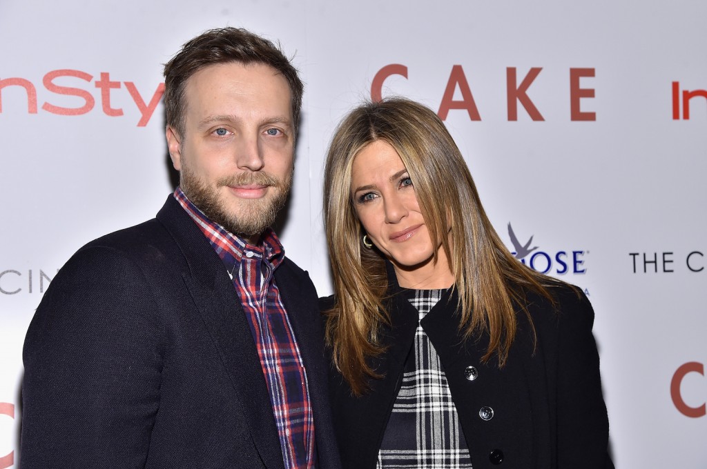 Editor of InStyle magazine Ariel Foxman (L) and actress Jennifer Aniston attend the 'Cake' screening hosted by The Cinema Society & Instyle at Tribeca Grand Hotel, Nov. 16, 2014 in New York City. (Mike Coppola/Getty Images)