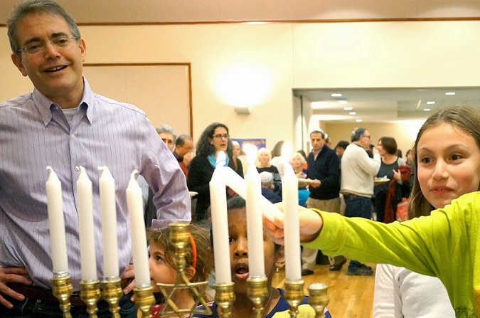 Rabbi Wesley Gardenswartz of Temple Emanuel in Newton, Mass., told his congregation he'd like to change synagogue policy so that interfaith couples are treated the same as all-Jewish couples. (Courtesy Temple Emanuel)