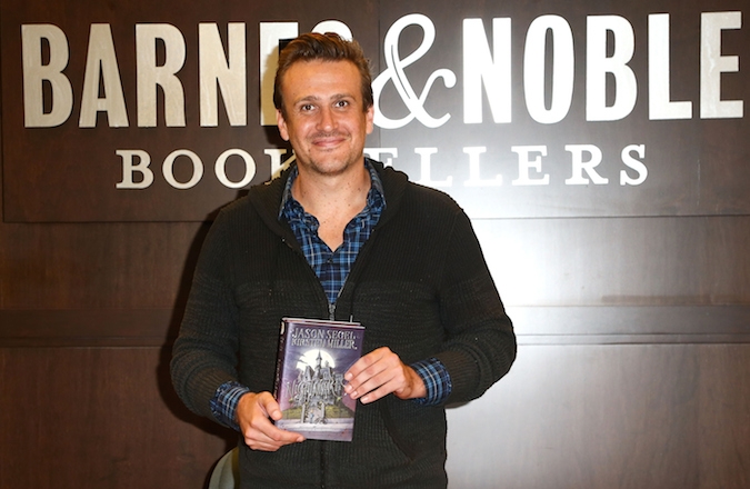 Jason Segel at a book signing for his children's book